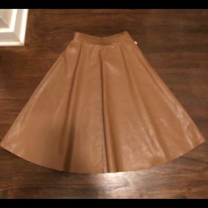 NWT Forever 21 tan pleather high waisted skirt